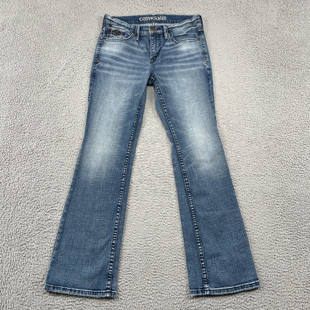 Cody James Jeans Mens 32 Blue Core Western Bootcut Faded Embroidered Pockets